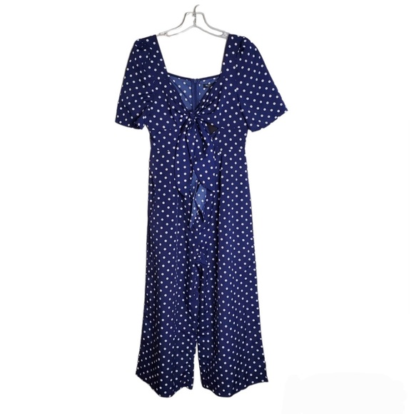 Nasty Gal Blue and White Polka Dot Jumpsuit - Picture 2 of 8